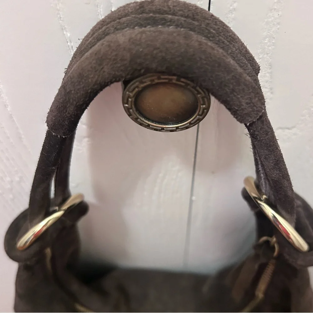 Marlon Made In Italy Dark Brown Suede Hobo Bag- Genuine Leather - Picture 2 of 16